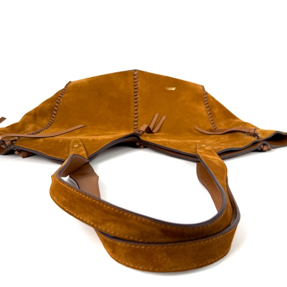 Sold Isabel Marant Tampa Braided Leather Trim Brown Suede 2025 Tote Shoulder Bag - Picture 6 of 13